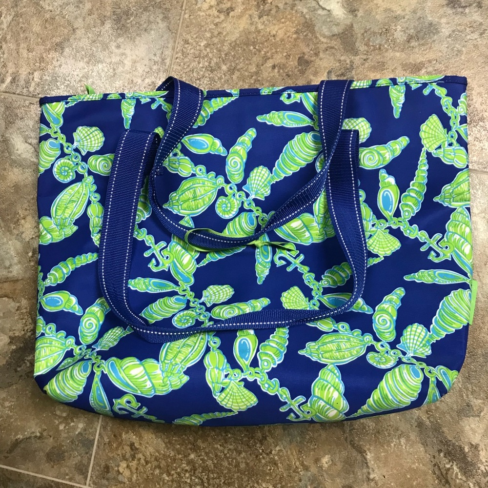 Lilly Pulitzer canvas zip-up insulated tote bag